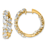 14k 4 1/2 carat Lab Grown Diamond VS+ F+ Complete Hinged In and Out Hoop Earrings