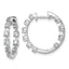 14k White Gold 7/8 carat Lab Grown Diamond VS+ F+ Complete Hinged Hoop Earrings