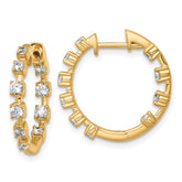 14k 7/8 carat Lab Grown Diamond VS+ F+ Complete Hinged Hoop Earrings