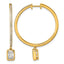 Emerald-Cut Bezel Lab-Grown Diamond Hoop Dangle Earrings in 14K Yellow Gold (2.58 ct. tw.) - Sophia Jewelers