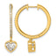 14ky Certified Heart Bezel Dangle Lab Grown Diamond VS+ F+ Hoop Earrings