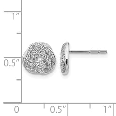 14k White Gold 1/4 carat Lab Grown Diamond VS/SI+ G+ Love Knot Post Earrings