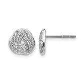 14k White Gold 1/4 carat Lab Grown Diamond VS/SI+ G+ Love Knot Post Earrings