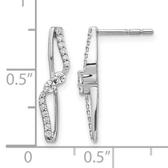 14k White Gold 1/4 carat Lab Grown Diamond VS/SI+ G+ Complete Fashion Post Earrings