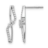14k White Gold 1/4 carat Lab Grown Diamond VS/SI+ G+ Complete Fashion Post Earrings