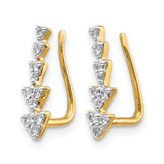 10k Diamond Ear Climber Earrings