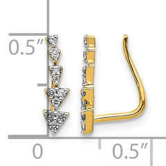 10k Diamond Ear Climber Earrings