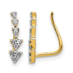 10k Diamond Ear Climber Earrings