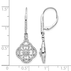 14k White Gold 1/2 carat Lab Grown Diamond VS/SI+ G+ Complete Fashion Leverback Earrings