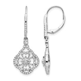 14k White Gold 1/2 carat Lab Grown Diamond VS/SI+ G+ Complete Fashion Leverback Earrings