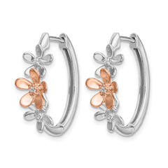 14k Rose and White Gold Diamond Earrings