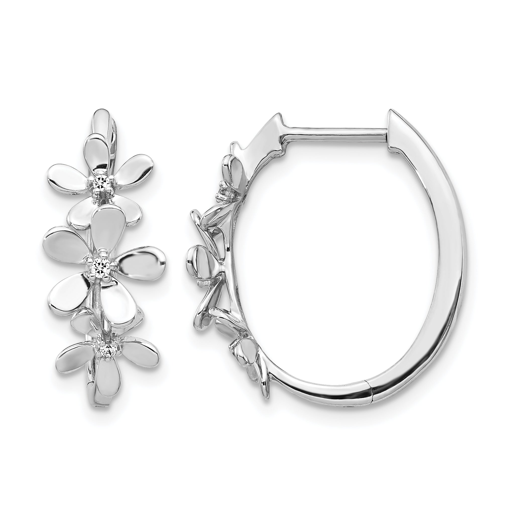 14k White Gold Diamond Earrings