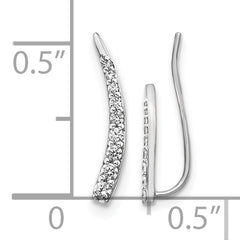 10k White Gold Diamond Ear Climber Earrings