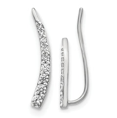 10k White Gold Diamond Ear Climber Earrings