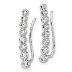 14k White Gold 3/8 carat Lab Grown Diamond VS/SI+ G+ Complete Ear Climber