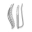 10k White Gold Diamond Wave Ear Climber Earrings