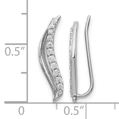 14k White Gold 1/4 carat Lab Grown Diamond VS/SI+ G+ Complete Ear Climber