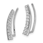 14k White Gold 1/3 carat Lab Grown Diamond VS/SI+ G+ Complete Ear Climber Earrings