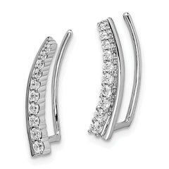 14k White Gold 1/3 carat Lab Grown Diamond VS/SI+ G+ Complete Ear Climber Earrings