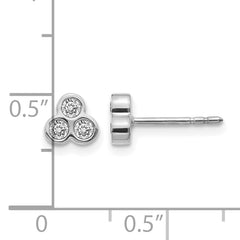 10k White Gold 3-stone Diamond Earrings