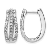 14k White Gold 1 carat Lab Grown Diamond VS/SI+ G+ Complete Hinged Hoop Earrings