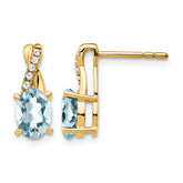 10k Aquamarine and Diamond Earrings