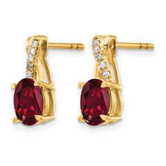 10k Created Ruby and Diamond Earrings