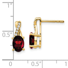 10k Garnet and Diamond Earrings