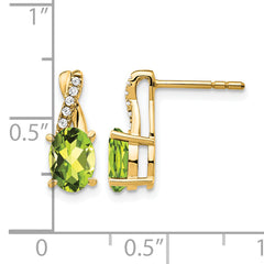 10k Peridot and Diamond Earrings
