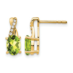 10k Peridot and Diamond Earrings