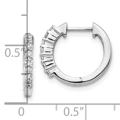 10k White Gold Diamond Hinged Hoop Earrings