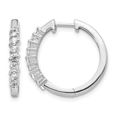14k White Gold 1/2 carat Lab Grown Diamond VS/SI+ G+ Complete Hinged Hoop Earrings