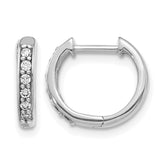10k White Gold Diamond Hinged Hoop Earrings