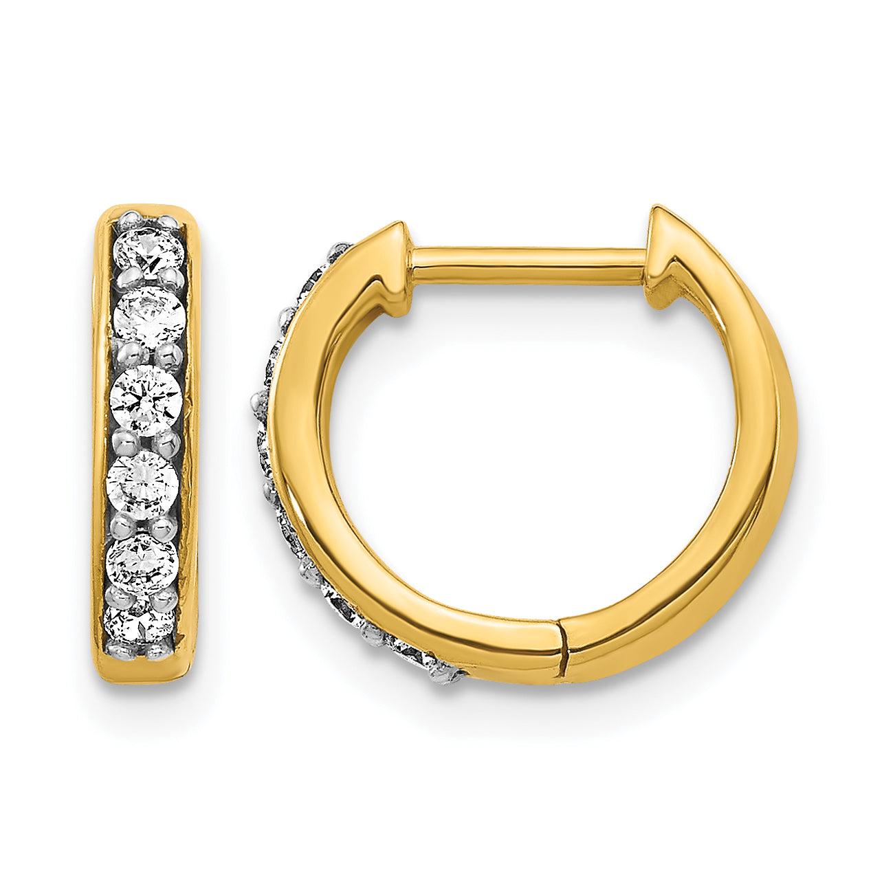 10k Diamond Hinged Hoop Earrings