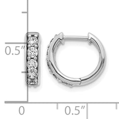 10k White Gold Diamond Hinged Hoop Earrings