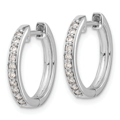 14k White Gold 1/4 carat Lab Grown Diamond VS/SI+ G+ Complete Hinged Hoop Earrings