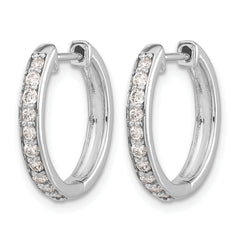 10k White Gold Diamond Hinged Hoop Earrings