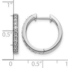 10k White Gold Diamond Hinged Hoop Earrings