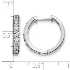 10k White Gold Diamond Hinged Hoop Earrings