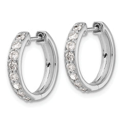 10k White Gold Diamond Hinged Hoop Earrings