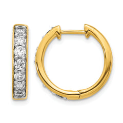 10k Diamond Hinged Hoop Earrings