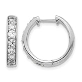 14k White Gold 1 carat Lab Grown Diamond VS/SI+ G+ Complete Hinged Hoop Earrings