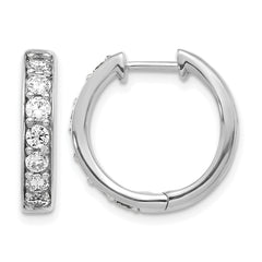 14k White Gold 1 carat Lab Grown Diamond VS/SI+ G+ Complete Hinged Hoop Earrings