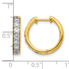 14k 1 carat Lab Grown Diamond VS/SI+ G+ Complete Hinged Hoop Earrings