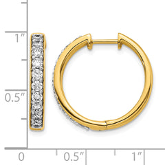 14k 1 carat Lab Grown Diamond VS/SI+ G+ Complete Hinged Hoop Earrings
