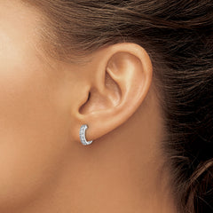 14k White Gold 1/3 carat Lab Grown Diamond VS/SI+ G+ Complete Miligrain Hinged Hoop Earrings