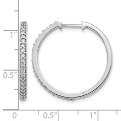 14k White Gold 1/2 carat Lab Grown Diamond VS/SI+ G+ Complete Miligrain Hinged Hoop Earrings