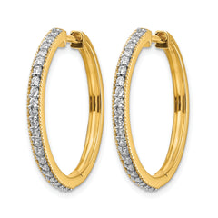 14k 1/2 carat Lab Grown Diamond VS/SI+ G+ Complete Miligrain Hinged Hoop Earrings