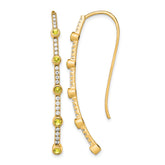 14K Lab Grown Diamond VS/SI+ G+ Cr.Yellow Sapp Threader Earring