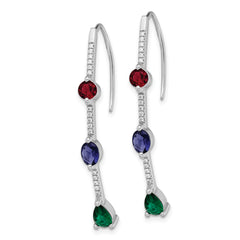 14K White Gold Lab Grown Diamond VS/SI+ G+ Cr.RU,EM,SA Threader Earr